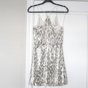 Zara Silver Sequin Mini Dress